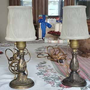 Vintage frosted glass lamps